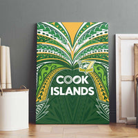 Cook Islands Rugby League Canvas Wall Art Tatau Tribal Motifs-Dark Green Color LT03 - Polynesian Pride