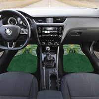 Custom Cook Islands Rugby League Car Mats Tatau Tribal Motifs-Dark Green Color LT03 Set 2pcs - Front Green - Polynesian Pride