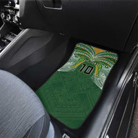 Custom Cook Islands Rugby League Car Mats Tatau Tribal Motifs-Dark Green Color LT03 - Polynesian Pride