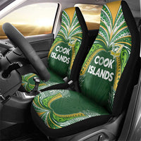 Cook Islands Rugby League Car Seat Cover Tatau Tribal Motifs-Dark Green Color LT03 - Polynesian Pride