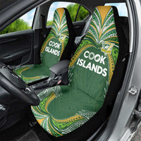 Cook Islands Rugby League Car Seat Cover Tatau Tribal Motifs-Dark Green Color LT03 - Polynesian Pride