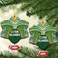 Cook Islands Rugby League Ceramic Ornament Tatau Tribal Motifs-Dark Green Color LT03 Snow Flake Green - Polynesian Pride