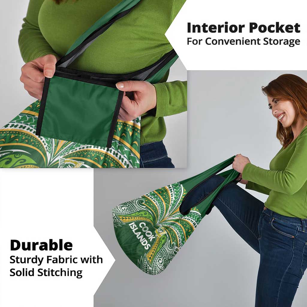 Cook Islands Rugby League Grocery Bag Tatau Tribal Motifs-Dark Green Color LT03 - Polynesian Pride