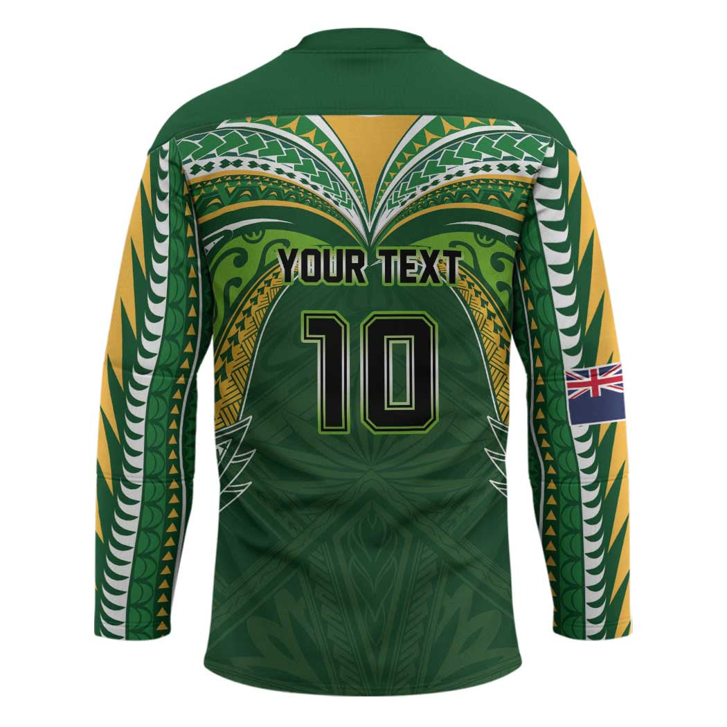 Custom Cook Islands Rugby League Hockey Jersey Tatau Tribal Motifs-Dark Green Color LT03 - Polynesian Pride