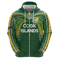 Custom Cook Islands Rugby League Hoodie Tatau Tribal Motifs-Dark Green Color LT03 - Polynesian Pride