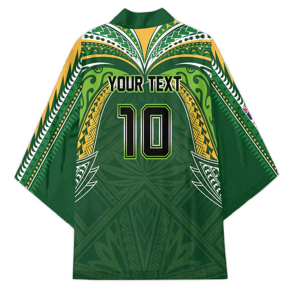 Custom Cook Islands Rugby League Kimono Tatau Tribal Motifs-Dark Green Color LT03 - Polynesian Pride