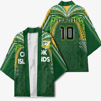 Custom Cook Islands Rugby League Kimono Tatau Tribal Motifs-Dark Green Color LT03 - Polynesian Pride