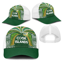 Cook Islands Rugby League Mesh Trucker Cap Tatau Tribal Motifs-Dark Green Color LT03 - Polynesian Pride