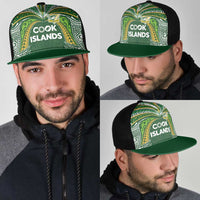 Cook Islands Rugby League Mesh Trucker Cap Tatau Tribal Motifs-Dark Green Color LT03 - Polynesian Pride