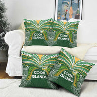 Cook Islands Rugby League Pillow Cover Tatau Tribal Motifs-Dark Green Color LT03 - Polynesian Pride