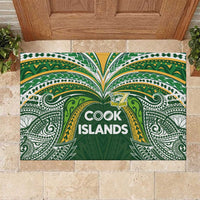 Cook Islands Rugby League Rubber Doormat Tatau Tribal Motifs-Dark Green Color LT03 Green - Polynesian Pride
