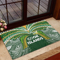 Cook Islands Rugby League Rubber Doormat Tatau Tribal Motifs-Dark Green Color LT03 - Polynesian Pride