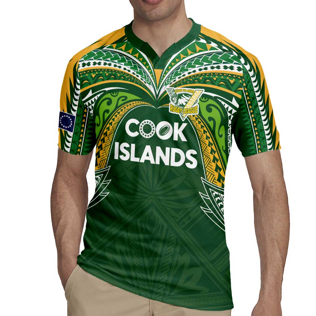 Custom Cook Islands Rugby League Rugby Jersey Tatau Tribal Motifs-Dark Green Color LT03 - Polynesian Pride