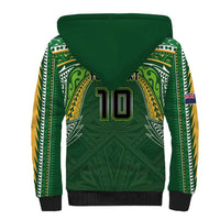 Custom Cook Islands Rugby League Sherpa Hoodie Tatau Tribal Motifs-Dark Green Color LT03 - Polynesian Pride