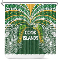 Cook Islands Rugby League Shower Curtain Tatau Tribal Motifs-Dark Green Color LT03 Green - Polynesian Pride