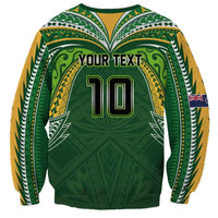 Custom Cook Islands Rugby League Sweatshirt Tatau Tribal Motifs-Dark Green Color LT03 - Polynesian Pride