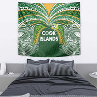 Cook Islands Rugby League Tapestry Tatau Tribal Motifs-Dark Green Color LT03 - Polynesian Pride