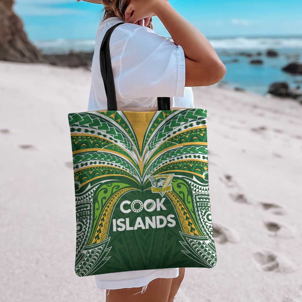 Cook Islands Rugby League Tote Bag Tatau Tribal Motifs-Dark Green Color LT03 - Polynesian Pride
