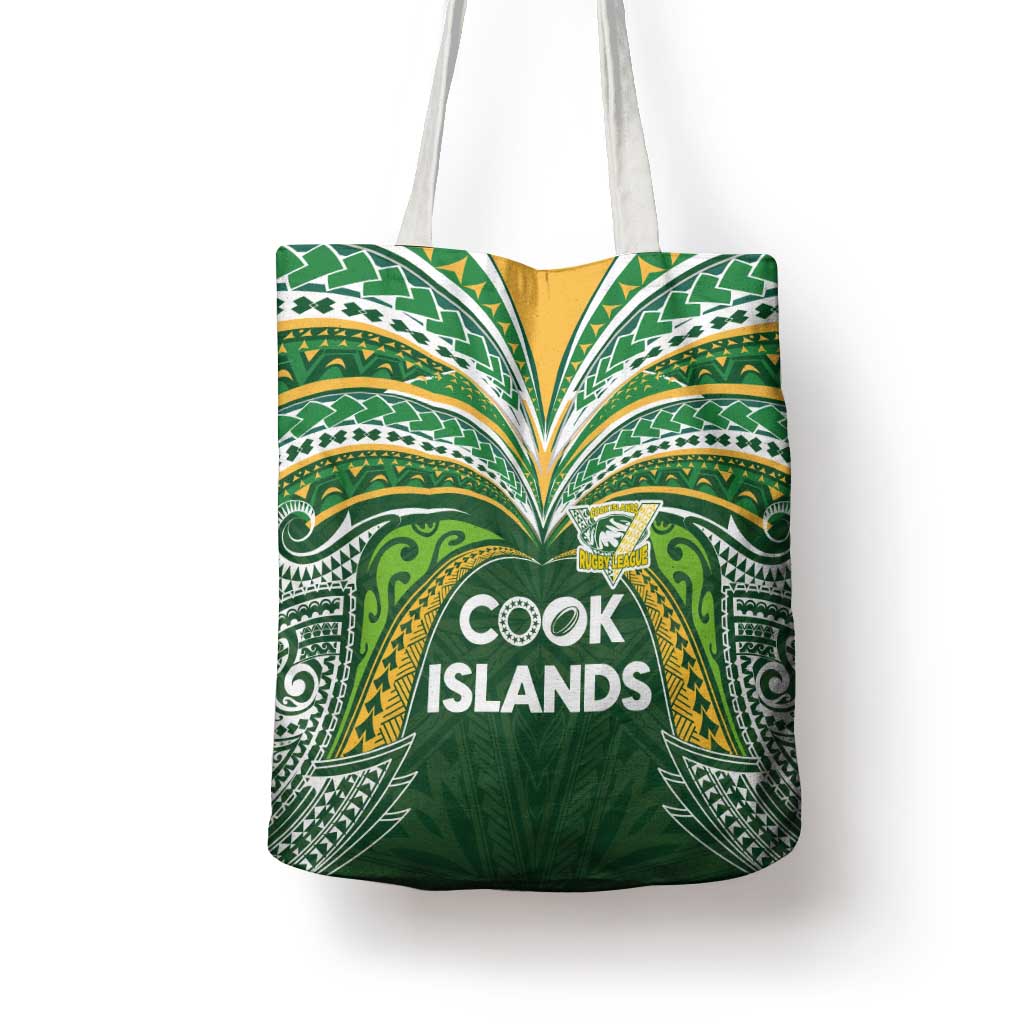 Cook Islands Rugby League Tote Bag Tatau Tribal Motifs-Dark Green Color LT03 - Polynesian Pride