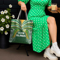 Cook Islands Rugby League Tote Bag Tatau Tribal Motifs-Dark Green Color LT03 - Polynesian Pride