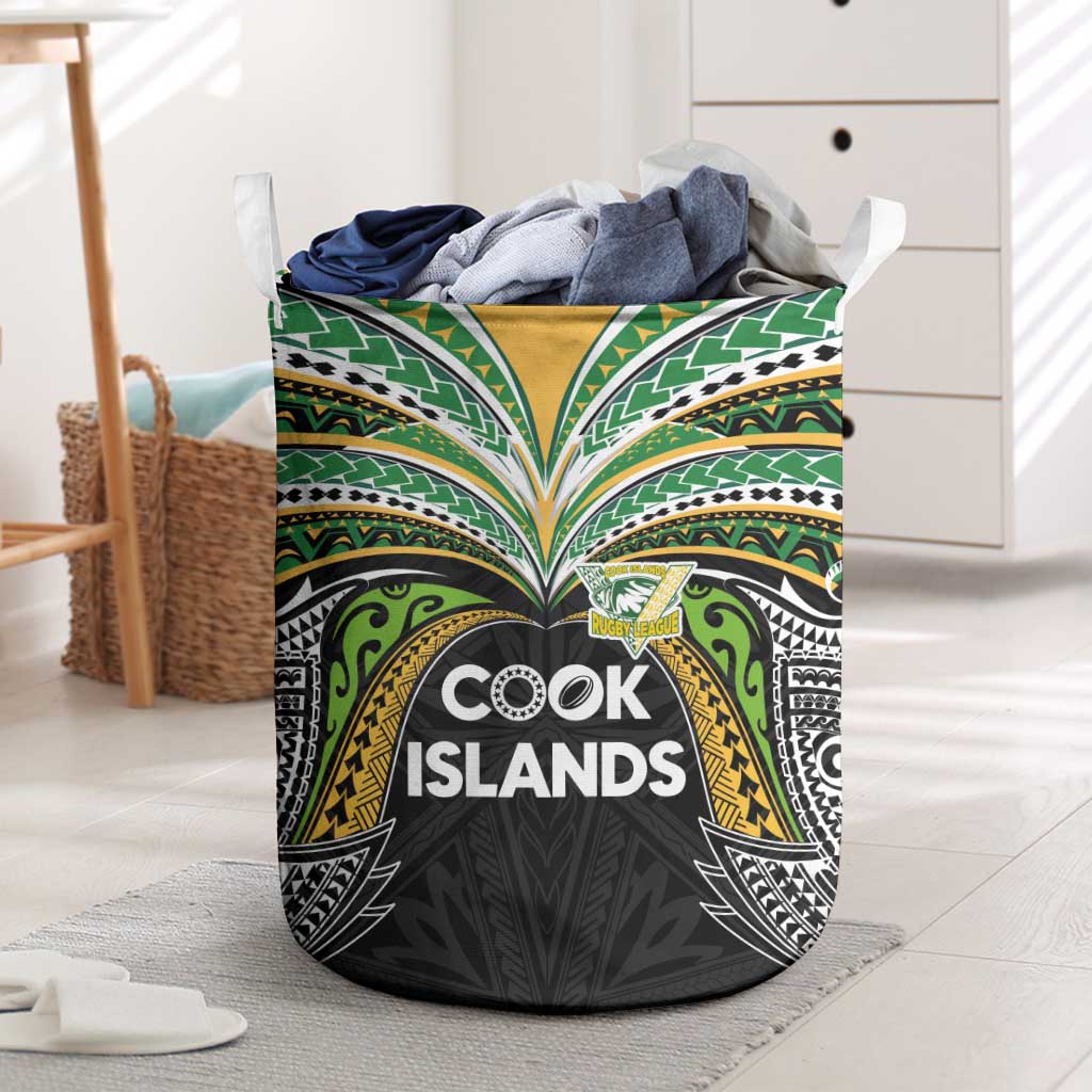 Cook Islands Rugby League Laundry Basket Tatau Tribal Motifs-Black Color LT03 Black - Polynesian Pride