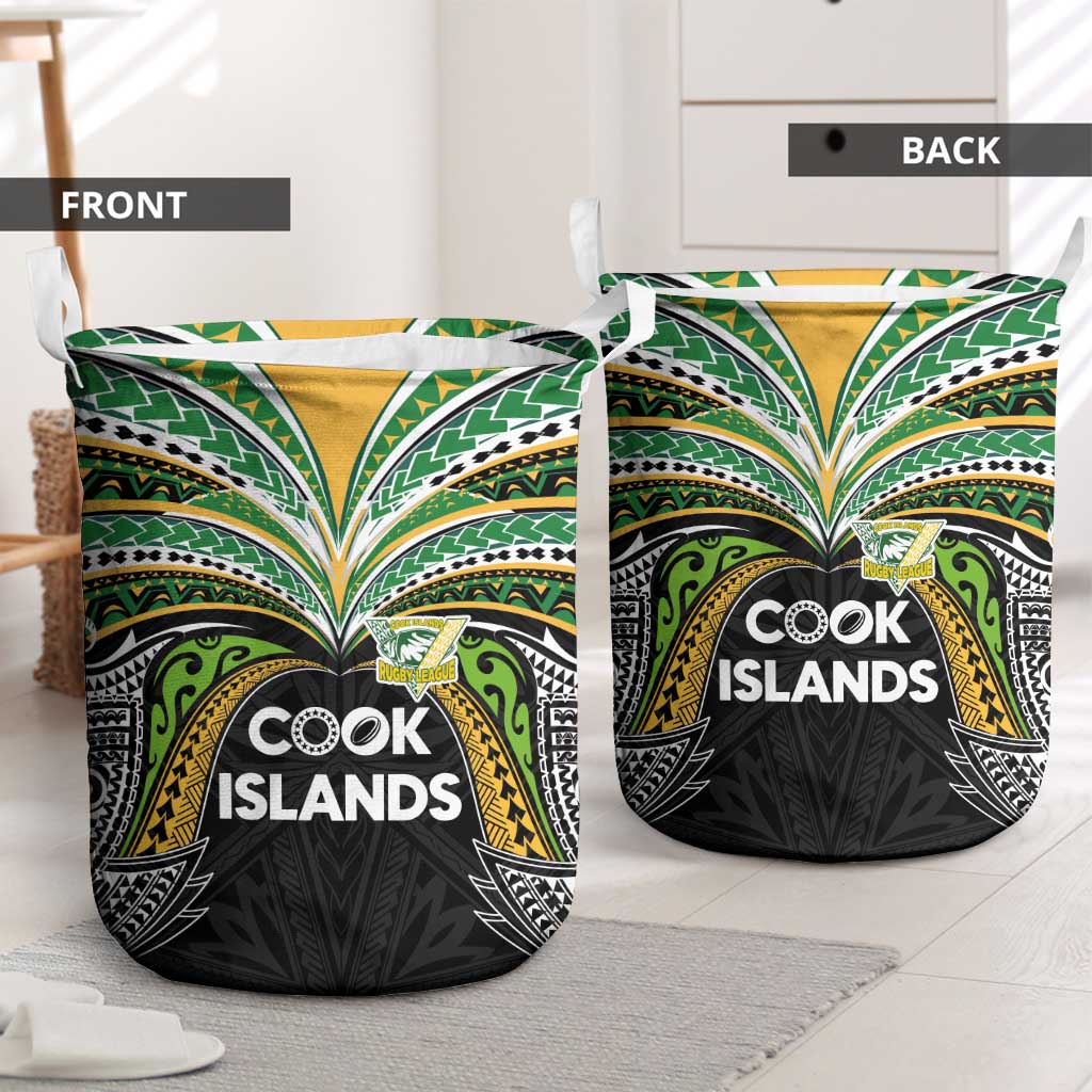 Cook Islands Rugby League Laundry Basket Tatau Tribal Motifs-Black Color LT03 - Polynesian Pride