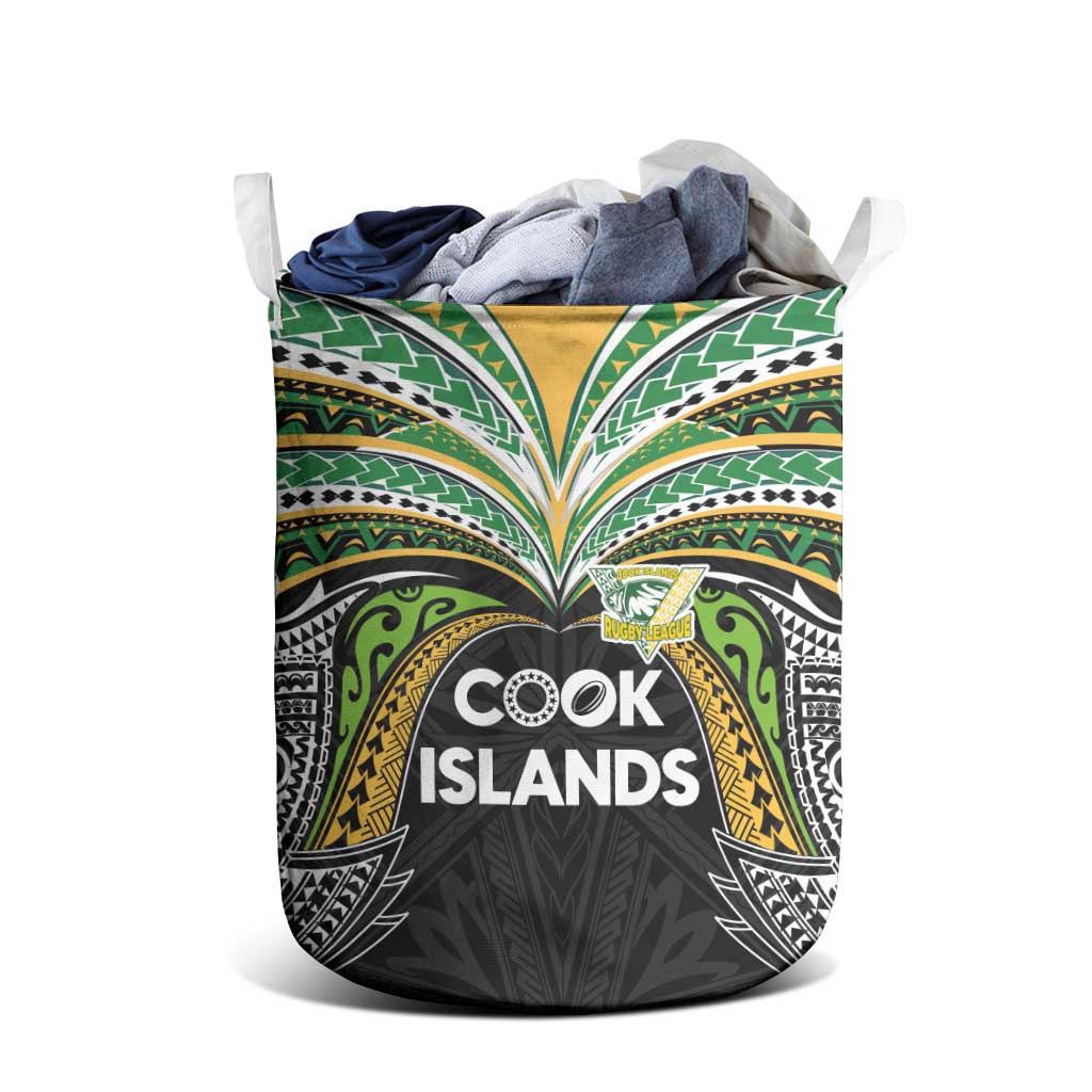 Cook Islands Rugby League Laundry Basket Tatau Tribal Motifs-Black Color LT03 - Polynesian Pride