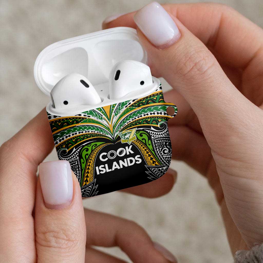 Cook Islands Rugby League AirPods Case Tatau Tribal Motifs-Black Color LT03 - Polynesian Pride