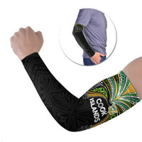 Custom Cook Islands Rugby League Arm Sleeves Tatau Tribal Motifs-Black Color LT03 Set of 2 Black - Polynesian Pride