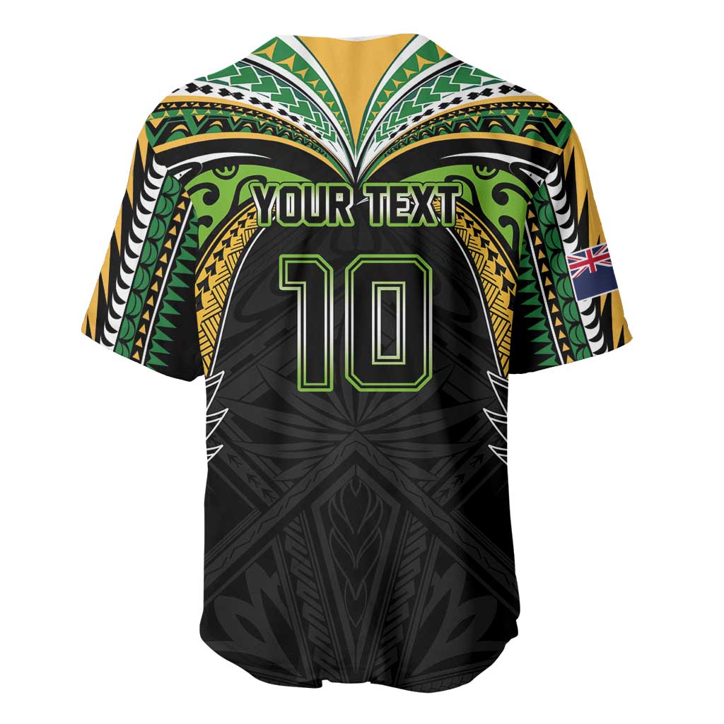 Custom Cook Islands Rugby League Baseball Jersey Tatau Tribal Motifs-Black Color LT03 - Polynesian Pride