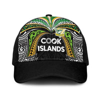 Cook Islands Rugby League Baseball Net Cap Tatau Tribal Motifs-Black Color - Polynesian Pride
