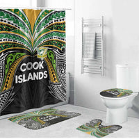 Cook Islands Rugby League Bathroom Set Tatau Tribal Motifs-Black Color LT03 Bathroom Set (4 pcs) Black - Polynesian Pride