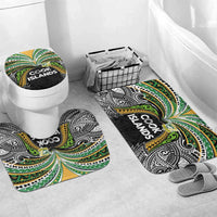 Cook Islands Rugby League Bathroom Set Tatau Tribal Motifs-Black Color LT03 Mat Set Only (3 pcs) One Size Black - Polynesian Pride