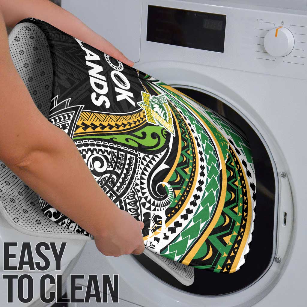 Cook Islands Rugby League Bathroom Set Tatau Tribal Motifs-Black Color LT03 - Polynesian Pride