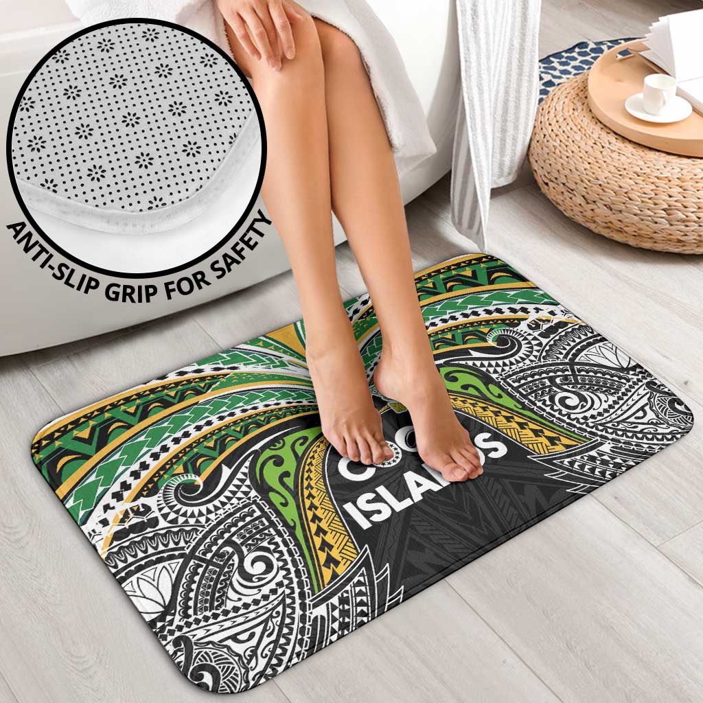 Cook Islands Rugby League Bathroom Set Tatau Tribal Motifs-Black Color LT03 - Polynesian Pride