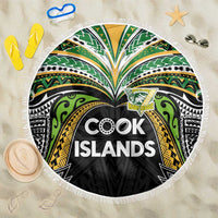 Cook Islands Rugby League Beach Blanket Tatau Tribal Motifs-Black Color LT03 One Size 150cm Black - Polynesian Pride