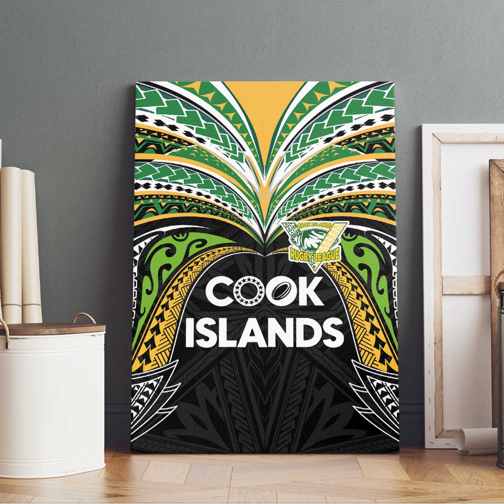 Cook Islands Rugby League Canvas Wall Art Tatau Tribal Motifs-Black Color LT03 - Polynesian Pride