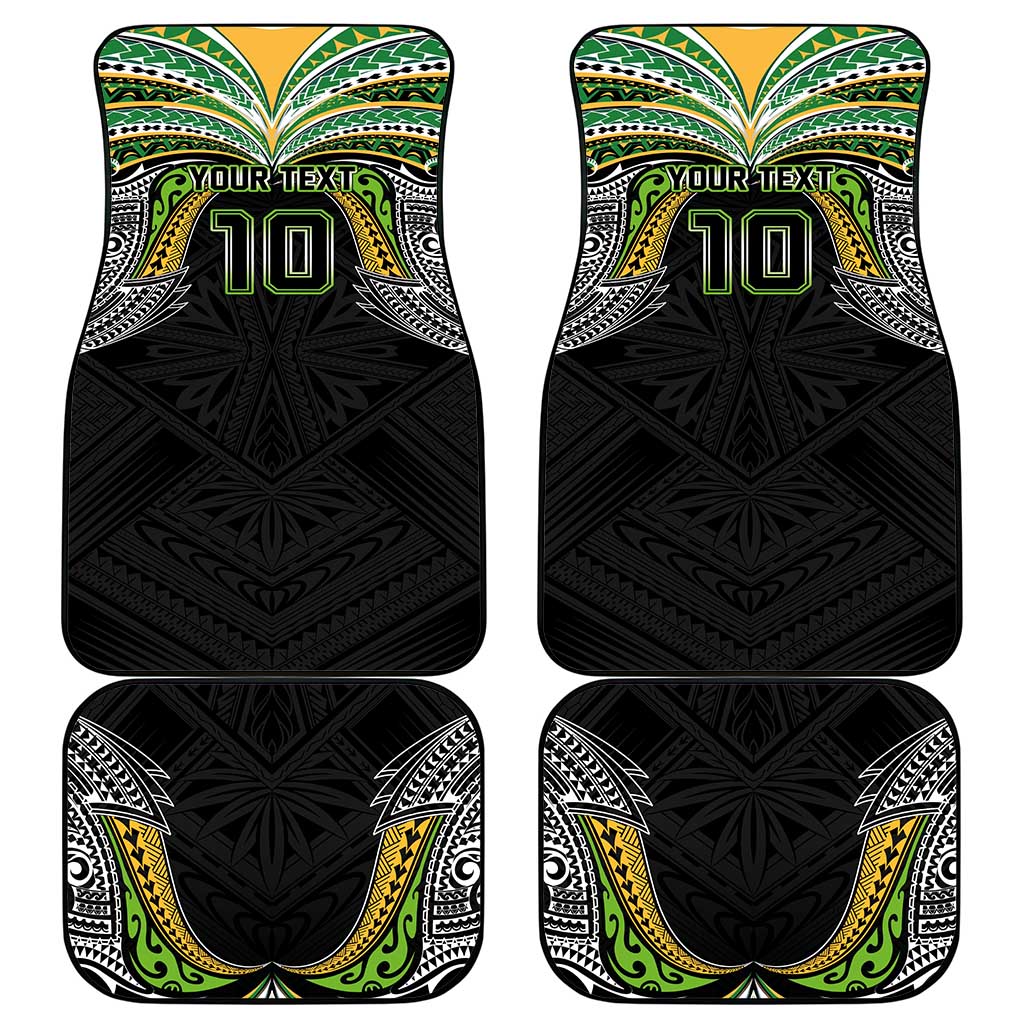 Custom Cook Islands Rugby League Car Mats Tatau Tribal Motifs-Black Color LT03 - Polynesian Pride