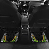 Custom Cook Islands Rugby League Car Mats Tatau Tribal Motifs-Black Color LT03 Set 2pcs - Back Black - Polynesian Pride