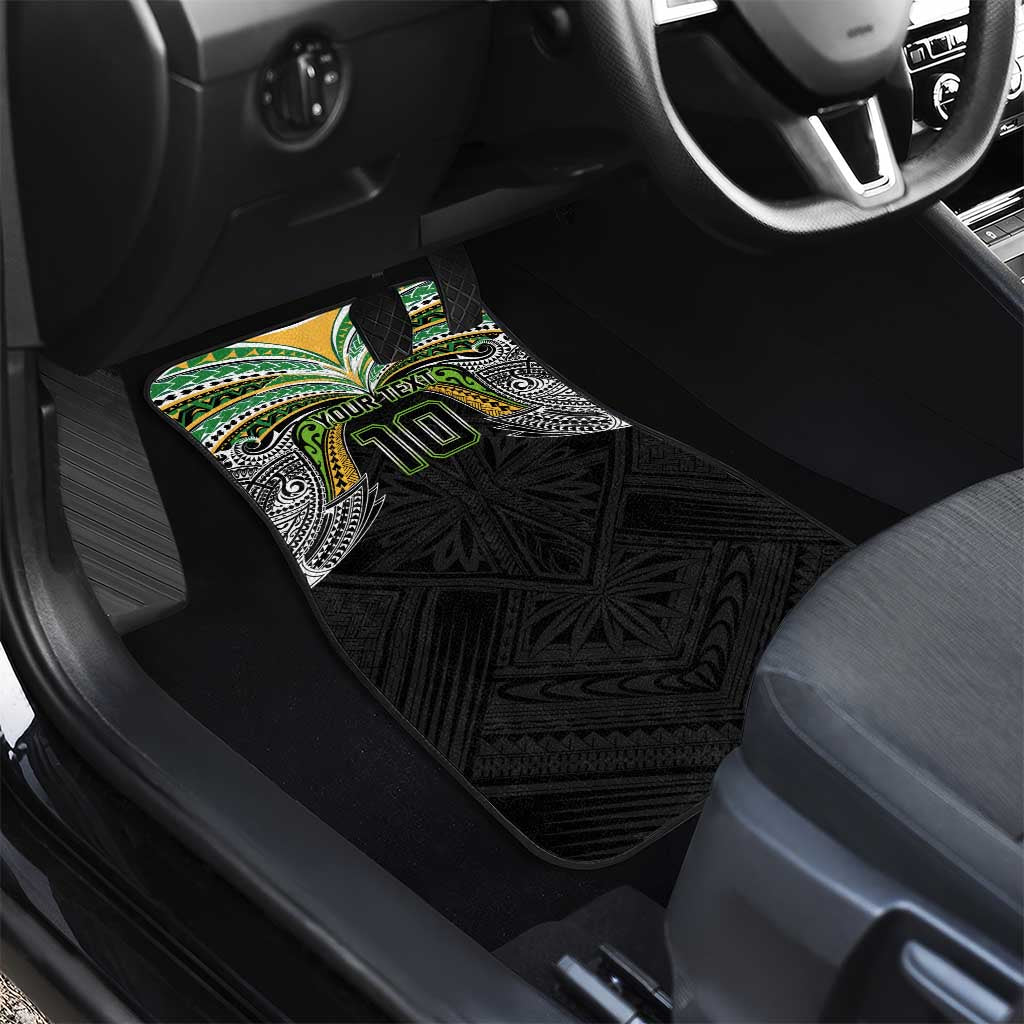 Custom Cook Islands Rugby League Car Mats Tatau Tribal Motifs-Black Color LT03 - Polynesian Pride