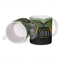 Custom Cook Islands Rugby League Ceramic Mug Tatau Tribal Motifs-Black Color LT03 - Polynesian Pride