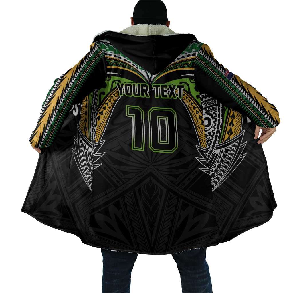 Custom Cook Islands Rugby League Cloak Tatau Tribal Motifs-Black Color LT03 - Polynesian Pride