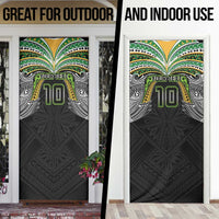 Custom Cook Islands Rugby League Door Cover Tatau Tribal Motifs-Black Color LT03 - Polynesian Pride