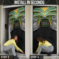 Custom Cook Islands Rugby League Door Cover Tatau Tribal Motifs-Black Color LT03 - Polynesian Pride
