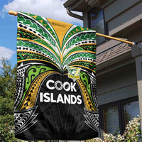Cook Islands Rugby League Garden Flag Tatau Tribal Motifs-Black Color LT03 - Polynesian Pride
