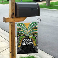 Cook Islands Rugby League Garden Flag Tatau Tribal Motifs-Black Color LT03 - Polynesian Pride