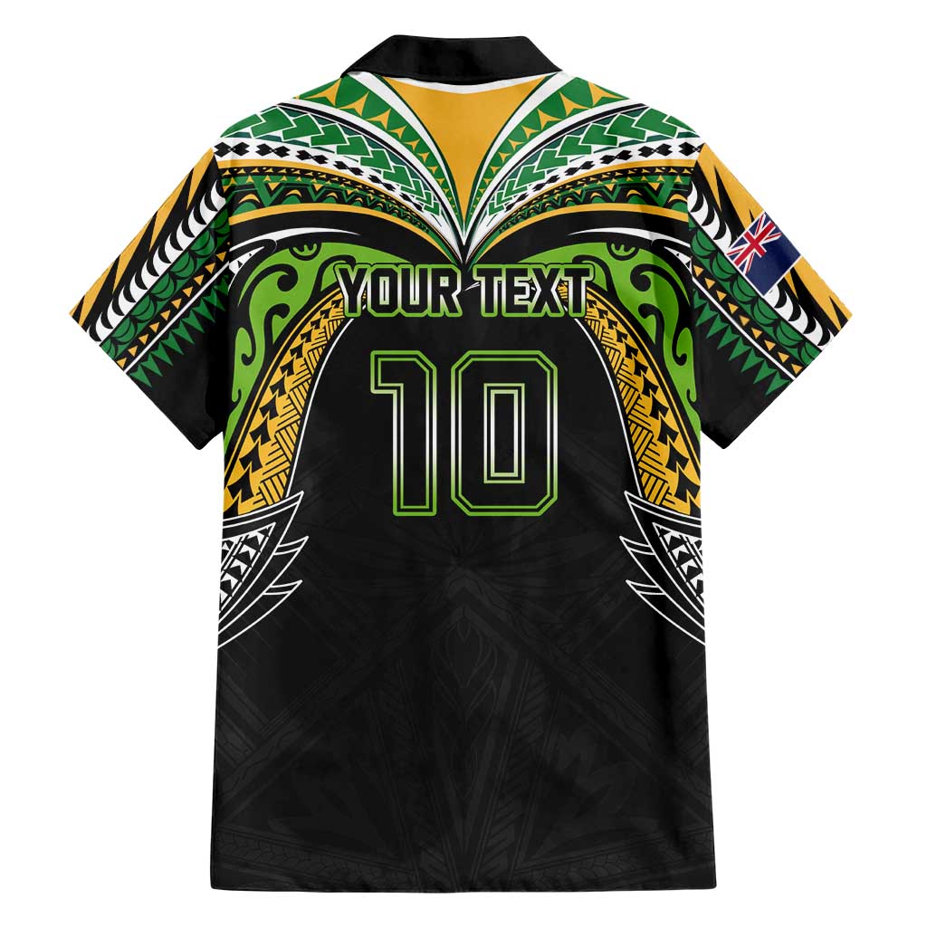 Custom Cook Islands Rugby League Hawaiian Shirt Tatau Tribal Motifs-Black Color LT03 - Polynesian Pride