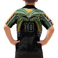 Custom Cook Islands Rugby League Hawaiian Shirt Tatau Tribal Motifs-Black Color LT03 - Polynesian Pride