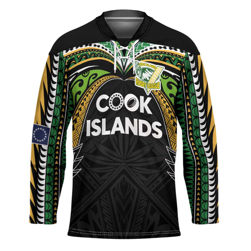 Custom Cook Islands Rugby League Hockey Jersey Tatau Tribal Motifs-Black Color LT03 Unisex Black - Polynesian Pride