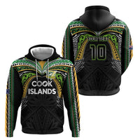 Custom Cook Islands Rugby League Hoodie Tatau Tribal Motifs-Black Color LT03 - Polynesian Pride